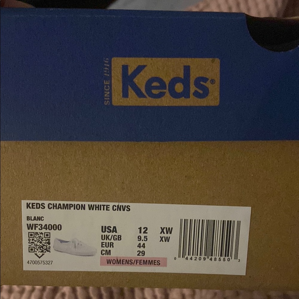 Women’s Keds Champion White Canvas Shoes size 12 extra wide